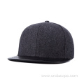 Plain wool snapback hat